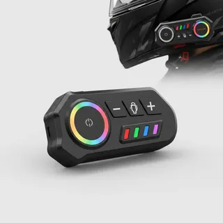 Fone De Ouvido Para Capacete Moto Bluetooth Headset Rgb Sem Fio Preto