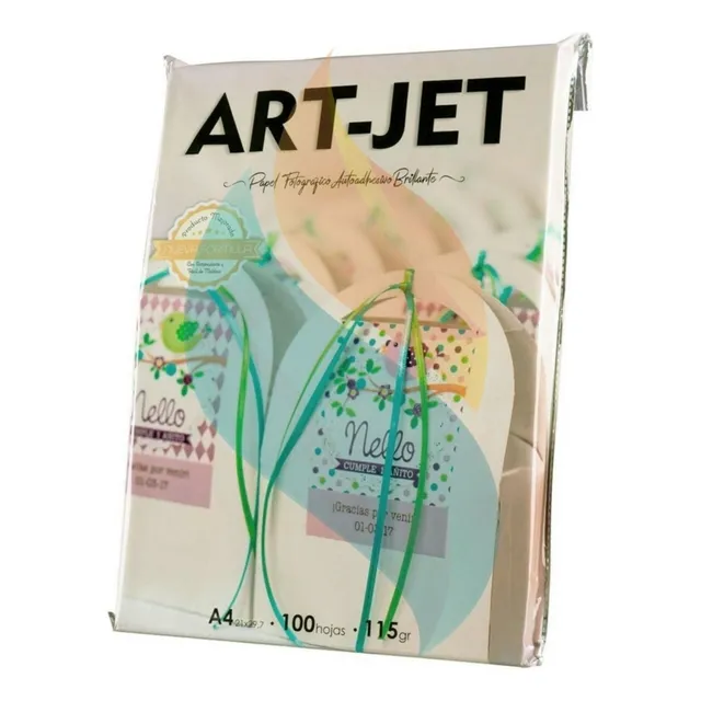 Papel fotografico autoadhesivo A4 Glossy candy Bar 100 Hojas Color Blanco Art-Jet 115 g