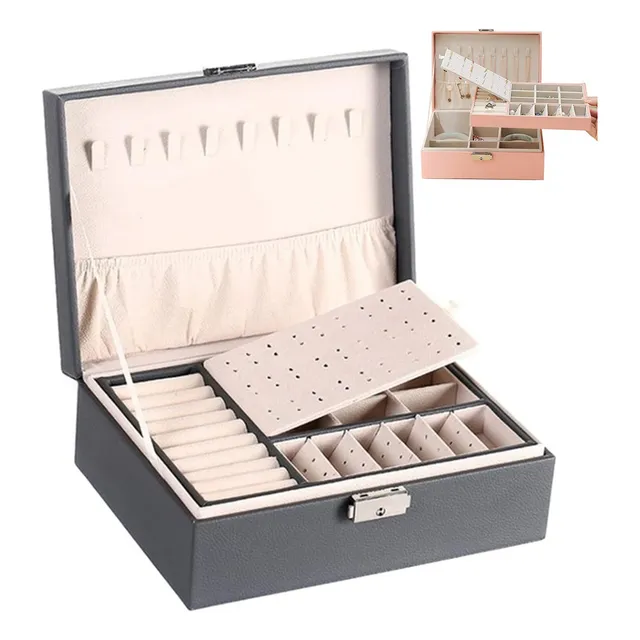 Joyero Organizador 2niveles De Mesa Collares Aretes Pulseras