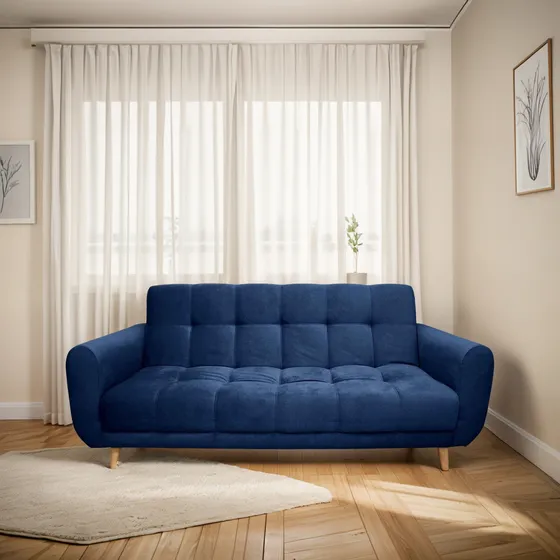 Sofa Cama Comfort Sistema Reclinable Clic Clac Azul Navy
