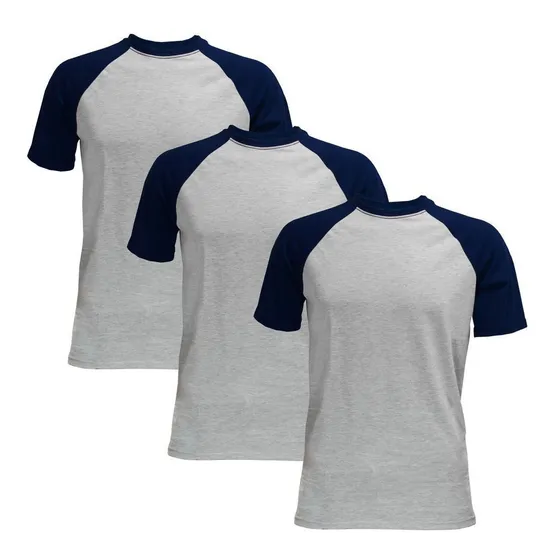 Camiseta Sublimable Gris Melange Combinada Pack X3 Disershop