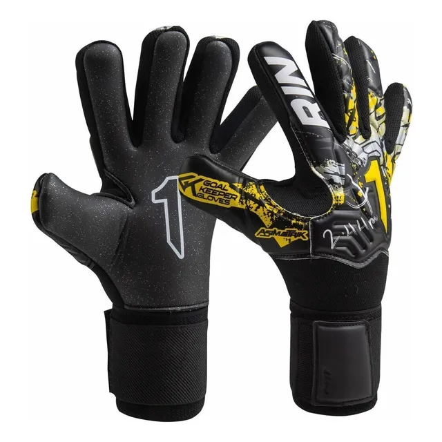 Guantes De Portero Rinat Asimetrik Training Negro/amarillo/plata 9