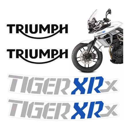 Kit Adesivos Tanque Triumph Tiger 800 Xrx Moto Branca