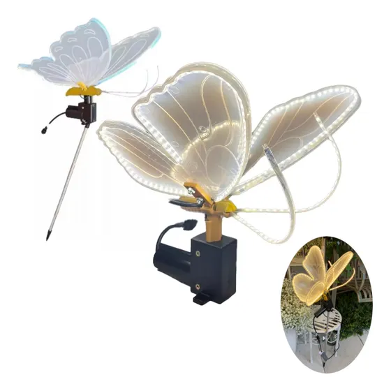 Borboleta Led E Movimento Com Suporte 40 Cm Festas E Eventos
