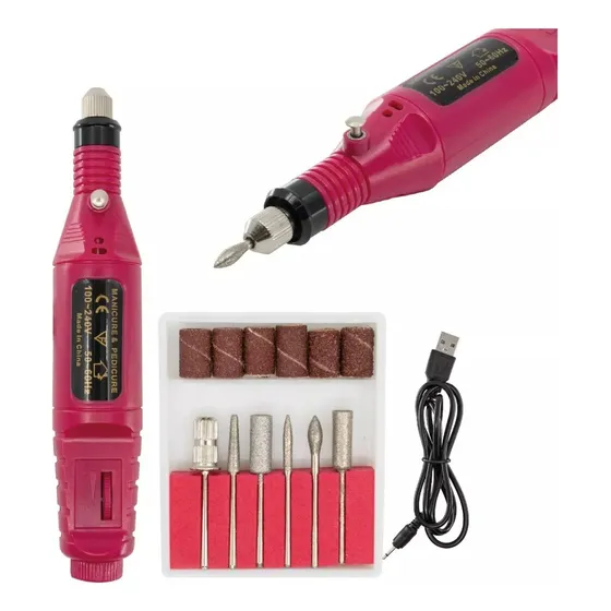 Kit Pulidor De Uñas Eléctrico Removedor Acrilico Manicure