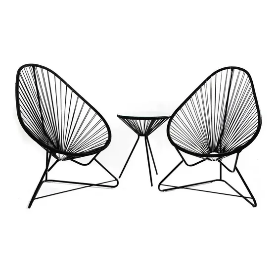 Juego Jardin Acapulco Con Mesa - Sillas Sillon Cable 