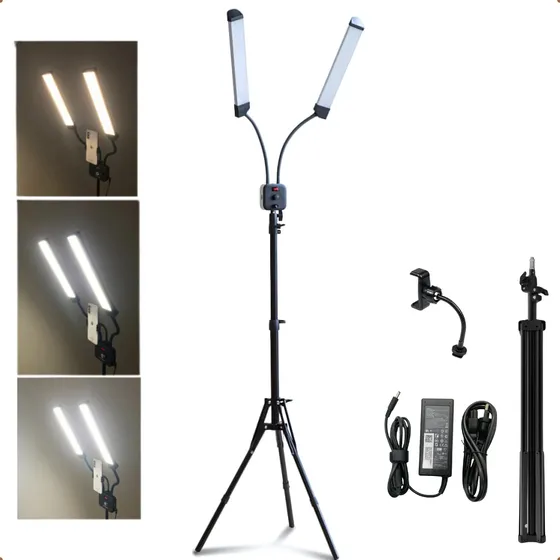 Luminária Led Ring Light Profissional Braço Duplo Foto Tripe
