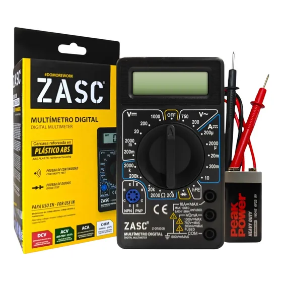 Tester / Multímetro Digital Ac/dc 750v Cat-ll + Batería Zasc