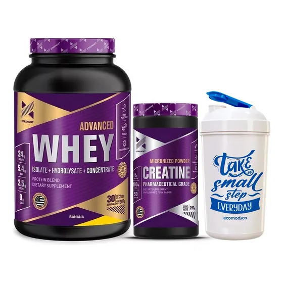 Advance Whey Xtrenght 2 Lb+ Creatina 250 Gr + Vaso Sabor Banana