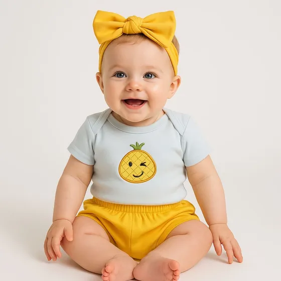 Conjunto Frutinha Roupa De Bebê Menina Temático Mêsversário