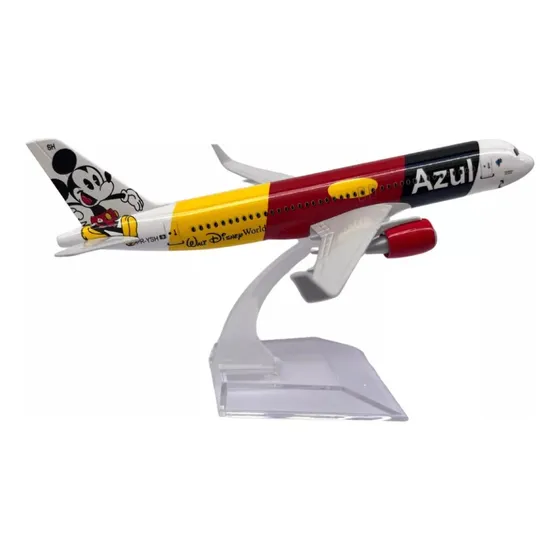 Miniatura Avião Airbus A320 Azul Linhas Aéreas Mickey 16 Cms Mickey 2