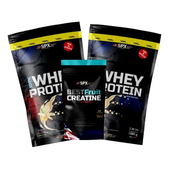 Whey Protein 2 Kg + Creatina Spx 300 Gr Saborizada