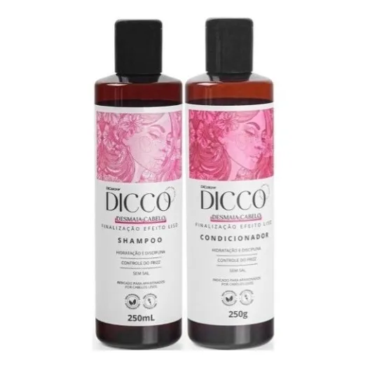 Shampoo E Condicionador Efeito Cabelo Liso  Dicco