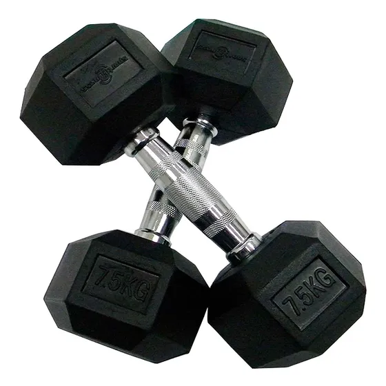 Mancuernas Hexagonales Encauchadas 7,5kg Set X2 Sportfitness