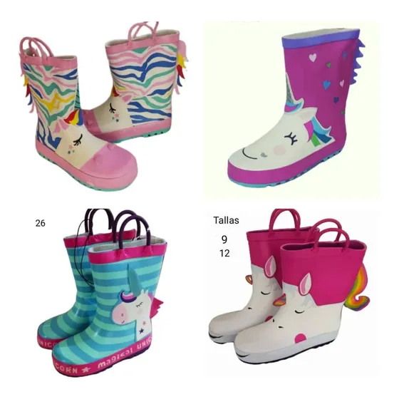 Botas De Lluvia Frozen Peppa Spiderman Dinosaurio Unicornio 