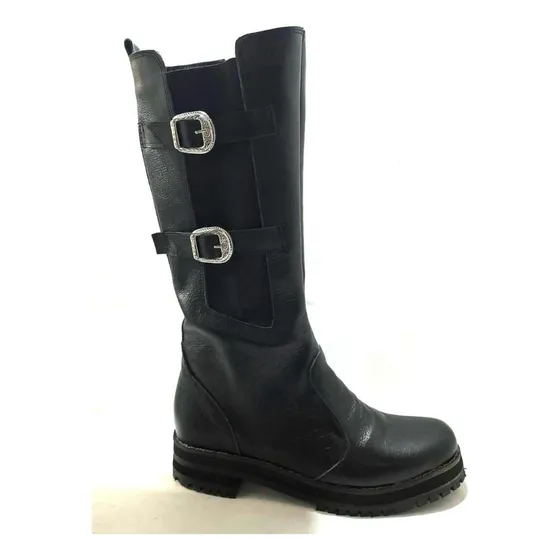Botas Cuero Caña Alta Y Elastico Talles Especiales B50