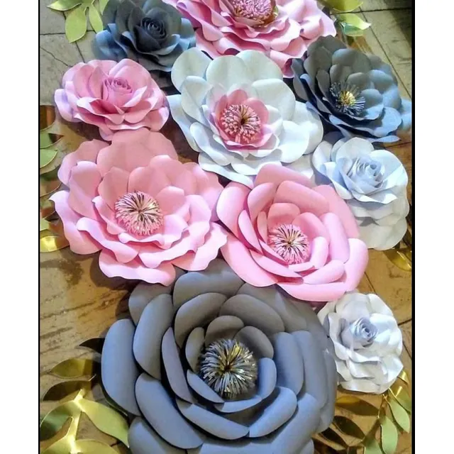 Flores De Papel Cartulina Cumpleaños Vintage Evento Boda