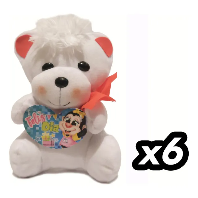 Osito Y Perrito De Peluche Con Mensaje 18cm (3 Unidades)