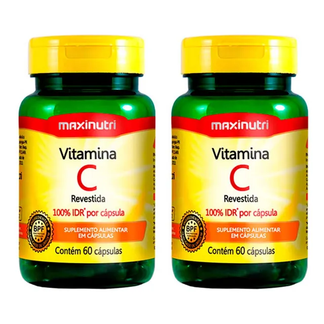 Kit 02 Vitaminas C Revestida 100% Idr 60 Capsulas Maxinutri