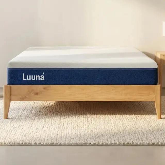 Colchão Luuna Blue Branco E Azul Queen 3 Espumas
