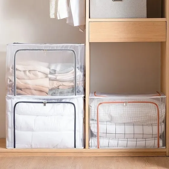 Organizador Tnt Caixa Closet Roupa Cama Edredom Toalha 110 L