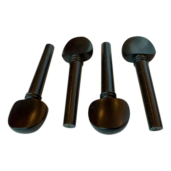 Kit 04 Cravelhas Violino 4/4 Ébano Liso Premium Mod. Paris