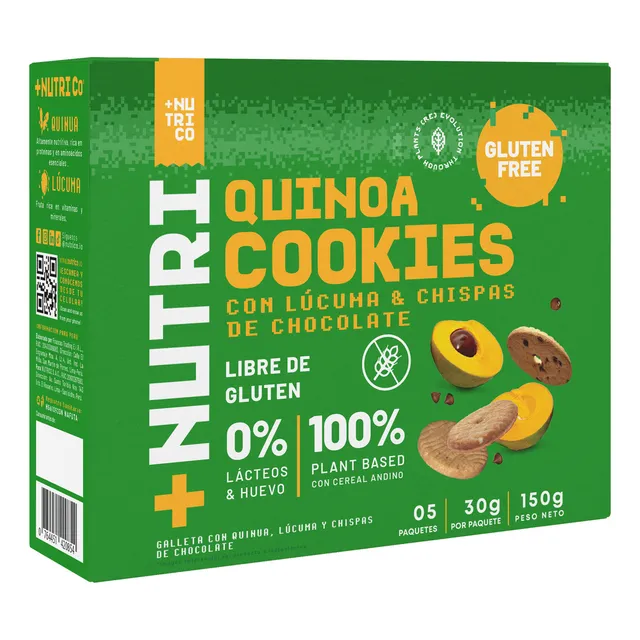 Galletas Sin Gluten De Quinua Y Lúcuma Caja X5un Nutri Co