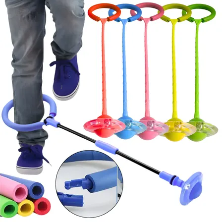Pula Corda Brinquedo Giratório Divertido Infantil Pula Corda Tornozelo Colorido Led Cor Azul