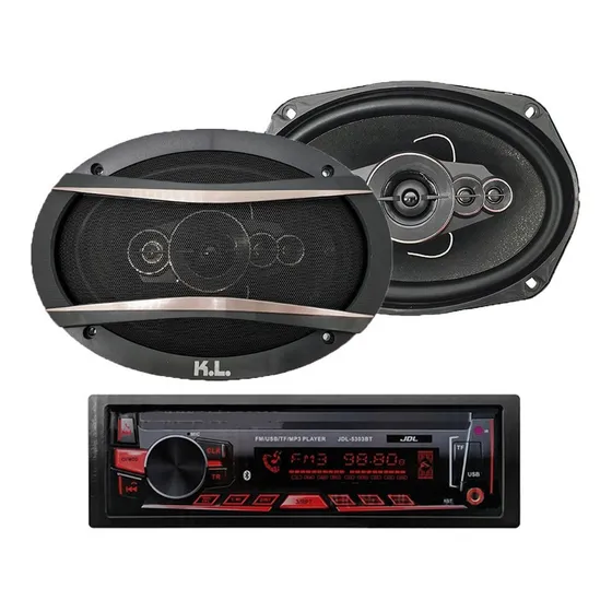 Radio Carro Usb Bluetooth + Parlantes Kl Audio Ovalado