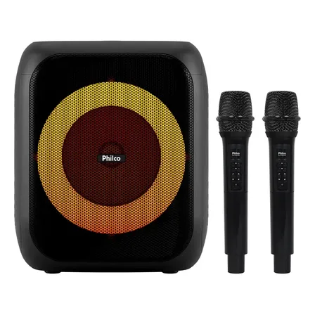 Caixa de Som Amplificada Philco Extreme Bluetooth 5.3 480W 2 Microfones TWS Flash Light Bateria Recarregável PCX4801