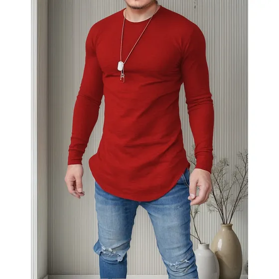 Camiseta Longline Oversized Camisa Manga Longa Opção Cores