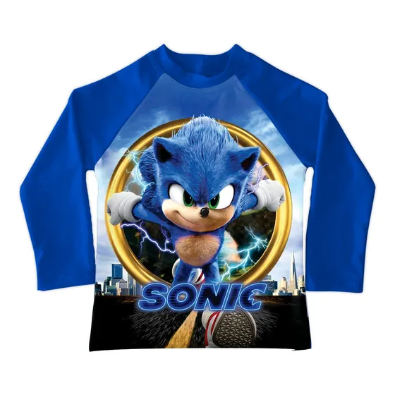 Playera Sudadera De Baño Niño Sonic Para Piscina Playa