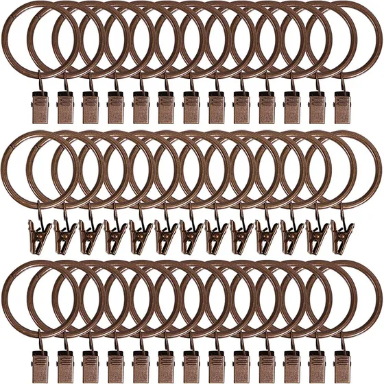 50pcs 38mm Anillos De Cortina De Metal Con Ganchos De Clips