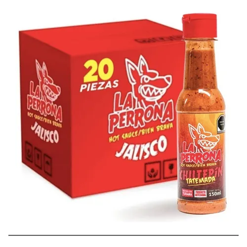 Caja Salsa La Perrona Chiltepín Tatemada 150ml C/u