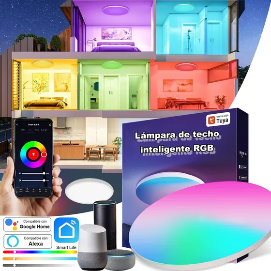 Rgbcw Lámpara De Techo A Todo Color Atenuación Inteligente R
