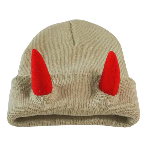 Gorro De Malha Macia De Halloween Com Formato De Chifre