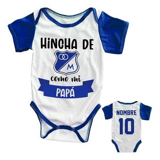 Body Bebé Personalizado Con Nombre  Equipos Futbol