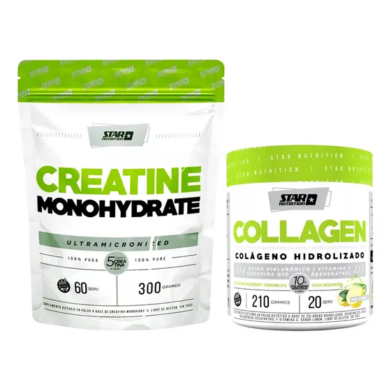 Star Nutrition Creatina Monohidrato 300 Gr + Colágeno 210 Gr