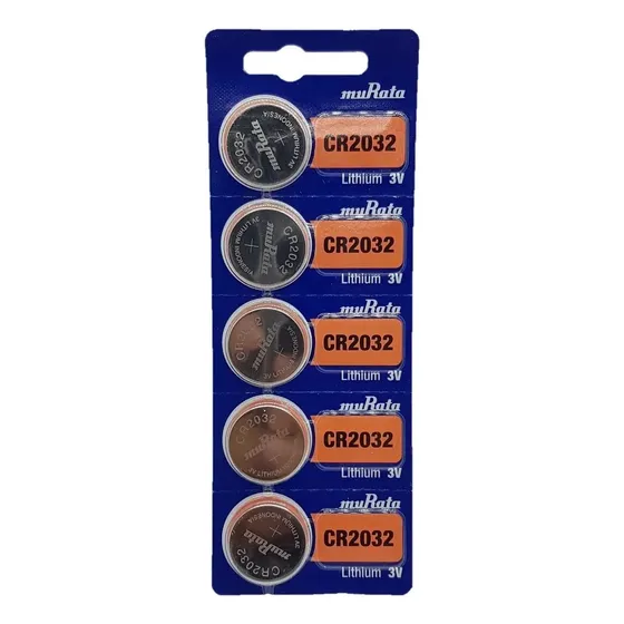 Pilas Murata CR2032 Litio 3V Pack 5 Unidades Para Reloj Juguete Calculadora | Cuotas sin interés