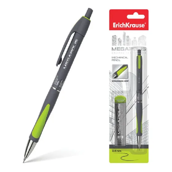 Portaminas Mm Negro Mega Polis + Mina Hb Conce  Erich Krause
