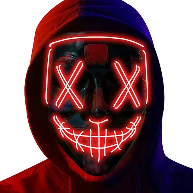 Mascaras Led Neon Halloween, Fiestas Y Carnaval Oferta!!
