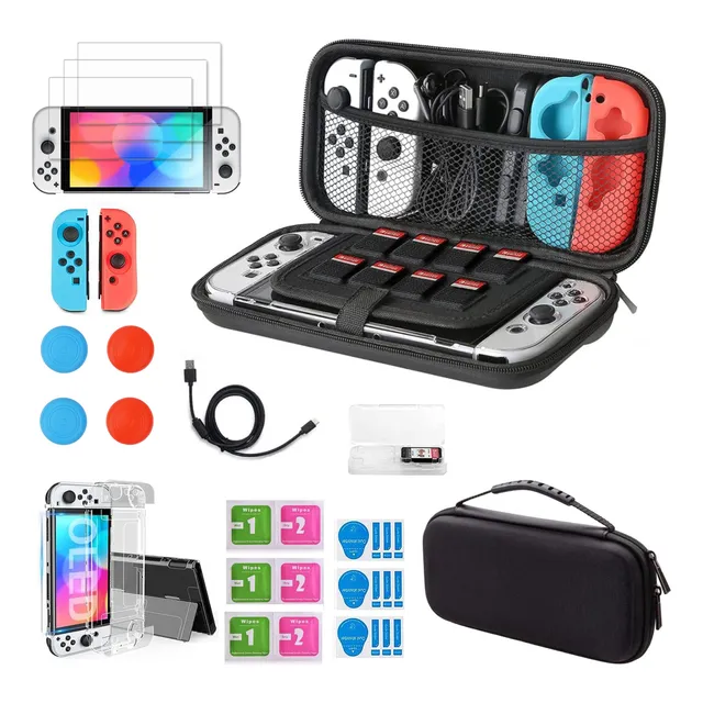 Estuche Kit De 21 Accesorios Funda Para Nintendo Switch Oled