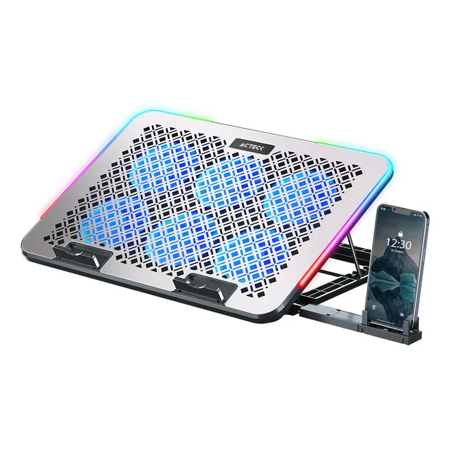 Base Enfriadora Laptop 17 Froost Zero Be640 Aluminio 6 Vent Color Gris LED Azul