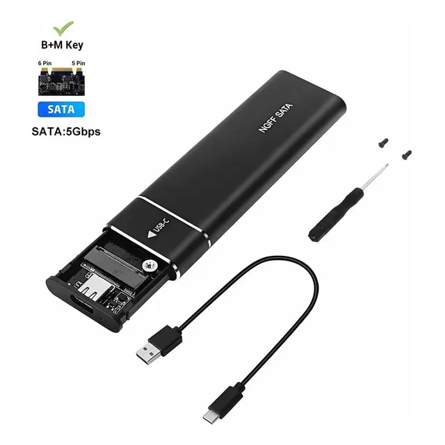 Cofre Aluminio Usb-c 3.1 M.2 Ngff Sata 2230 2242 2260 2280