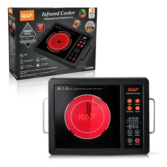Cocinilla Eléctrica Raf R.8006 3500W Negro Portátil Infrarroja | Cuotas sin interés