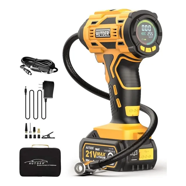 Compresor De Aire Portátil Inalámbrico De 180 Psi, Auto