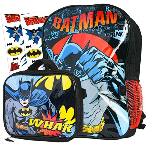 Batman Mochila Y Caja De Almuerzo Para Niños  3 Pc 451uq