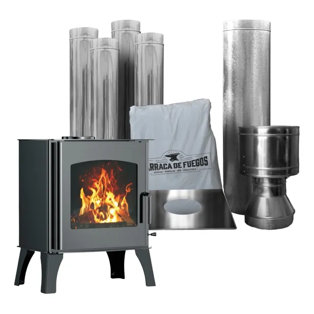Estufa Calefactor Leña Andes 60 Alto Rendimiento + Kit