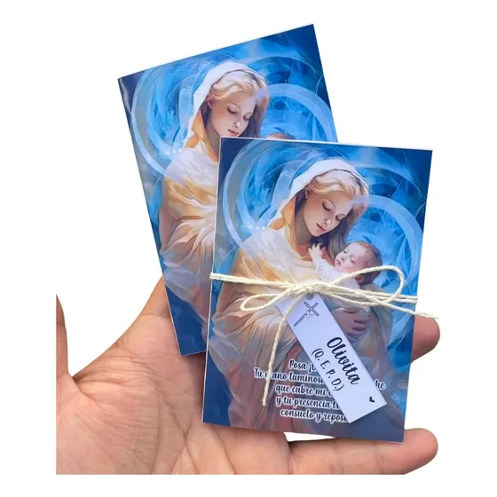 Tarjeta Defunción Personalizadas Blanco