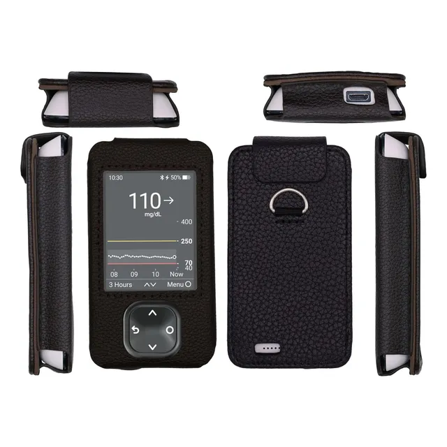 Funda De Cuero Para Dexcom G7 / G6 Diabetes - Marron Oscuro